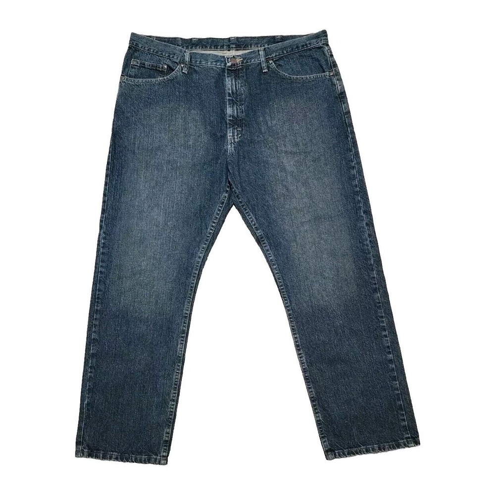 Wrangler® 5 Star Premium Denim Dark‎ Wash Blue Jeans 42x30 Straight Leg